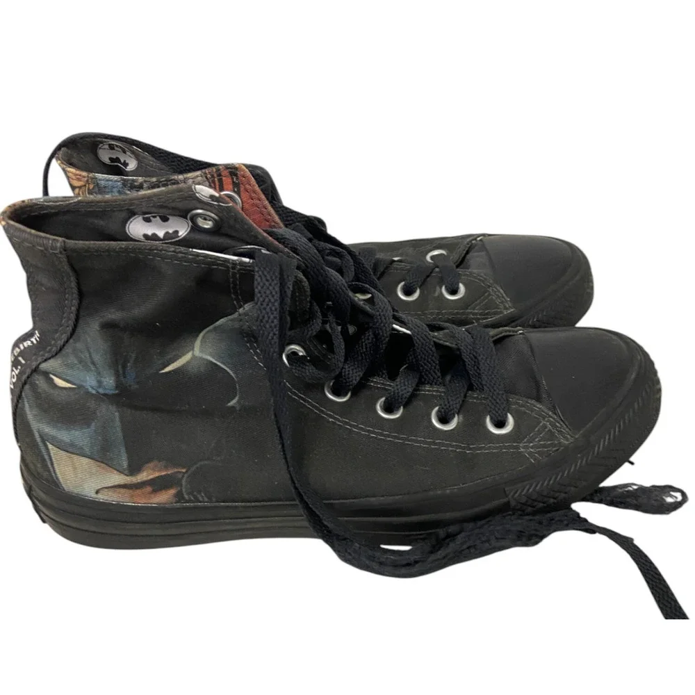 Converse DC Comics High Top Rebirth Canvas Sneakers Unisex 6M/8W Black Batman - Picture 1 of 12